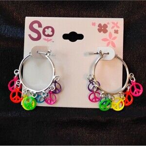 peace sign earrings dangle